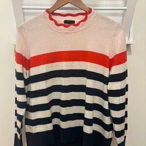 J. Crew Multicolor Striped Crewneck Sweater